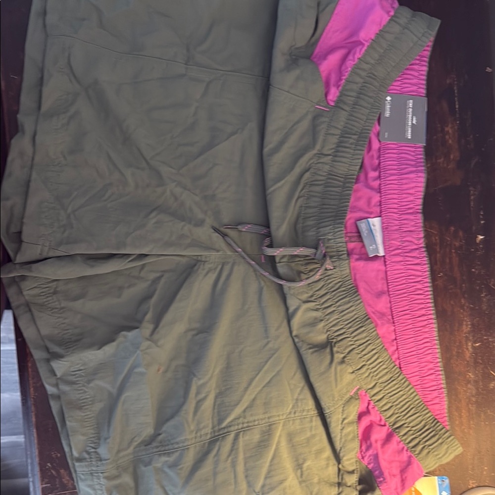 Columbia Green and Pink Athletic Shorts